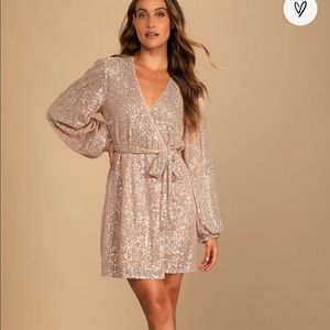 Lulus Sequin Wrap Dress